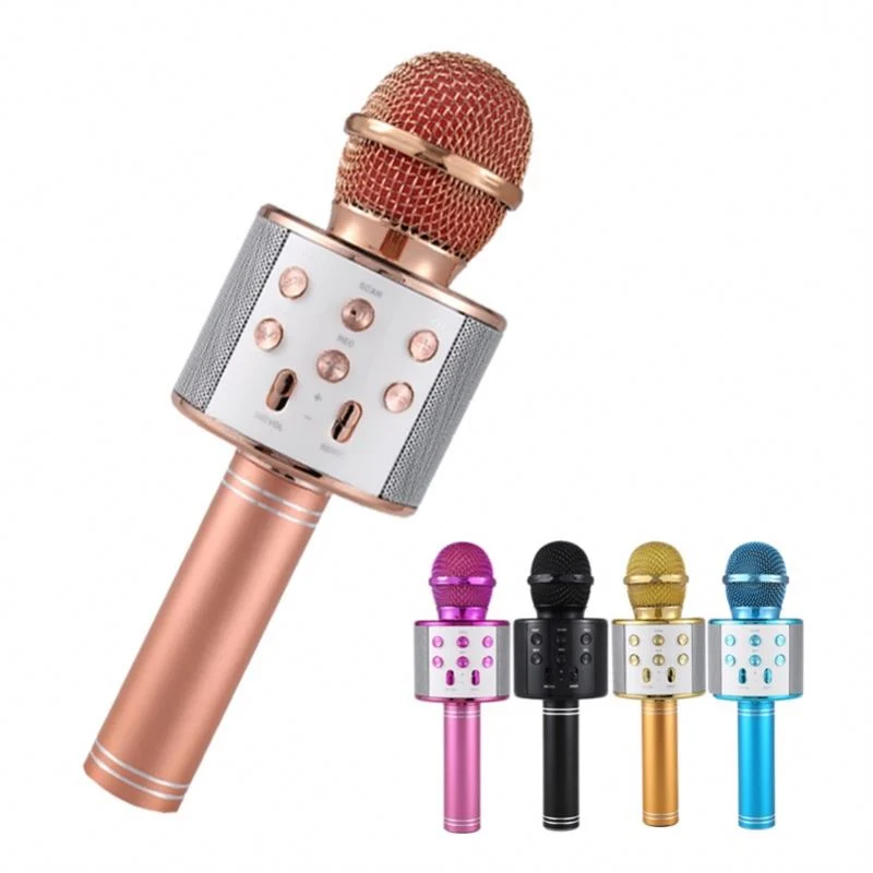 ميكروفون كاريوكي لاسلكي احترافي ميكروفون ميكروفون Microfone مكبر صوت محمول ميكروفون استديو محمول باليد Ws858 للهاتف الذكي