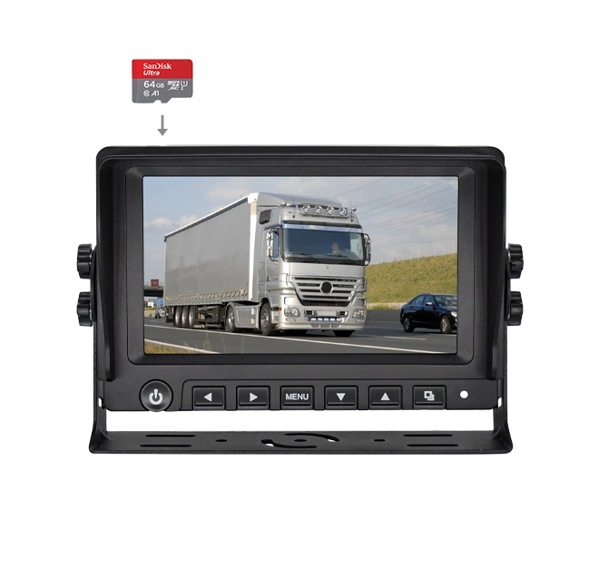 Voiture de 7 pouces chariot moniteur Quad Split avec l'enregistrement vidéo DVR 4 canaux