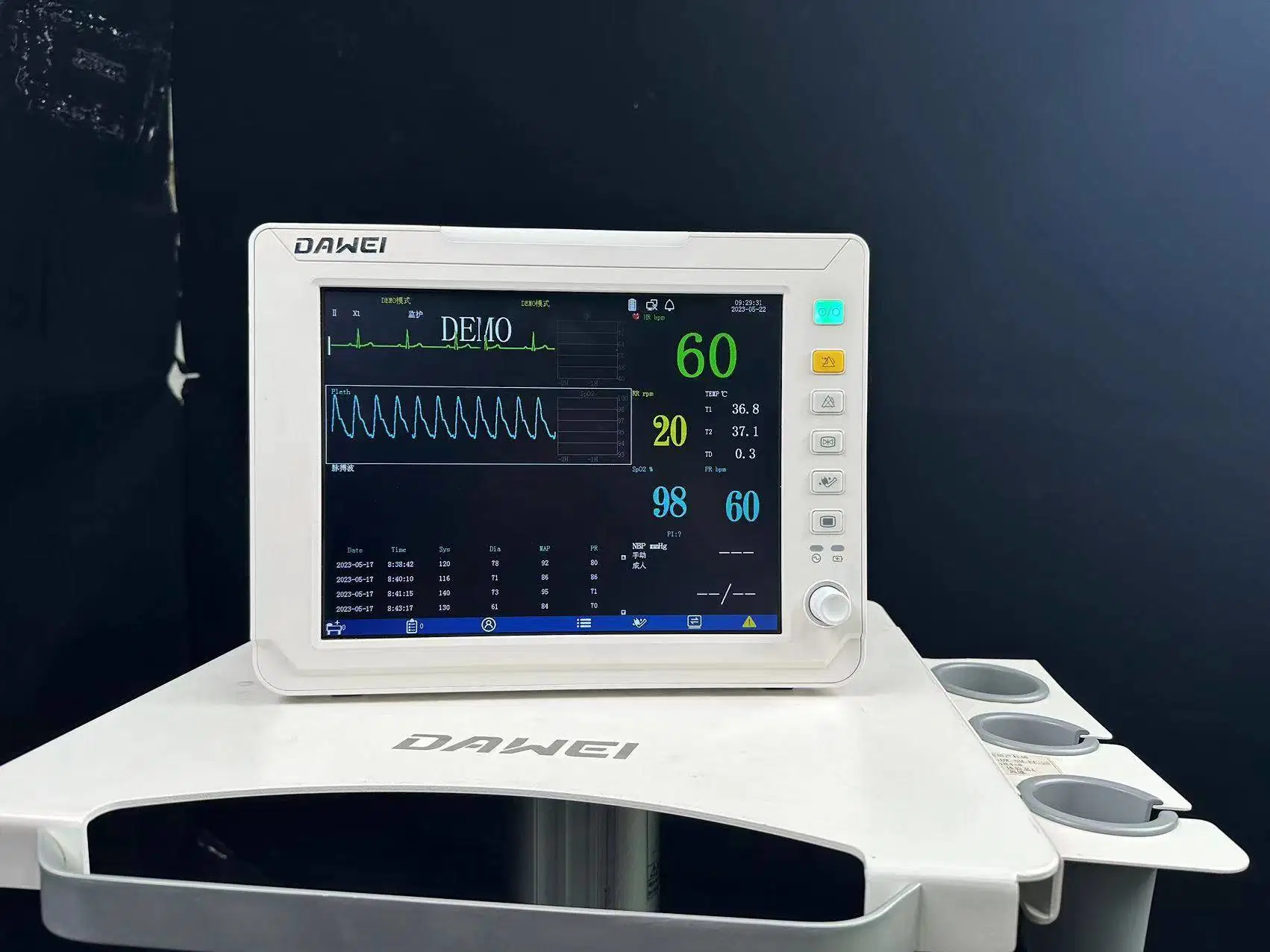 12,1 Zoll TFT-Farbdisplay, Multi-Parameter-Patientenmonitor für Krankenhaus, Kliniken, Krankenwagen und Notfälle