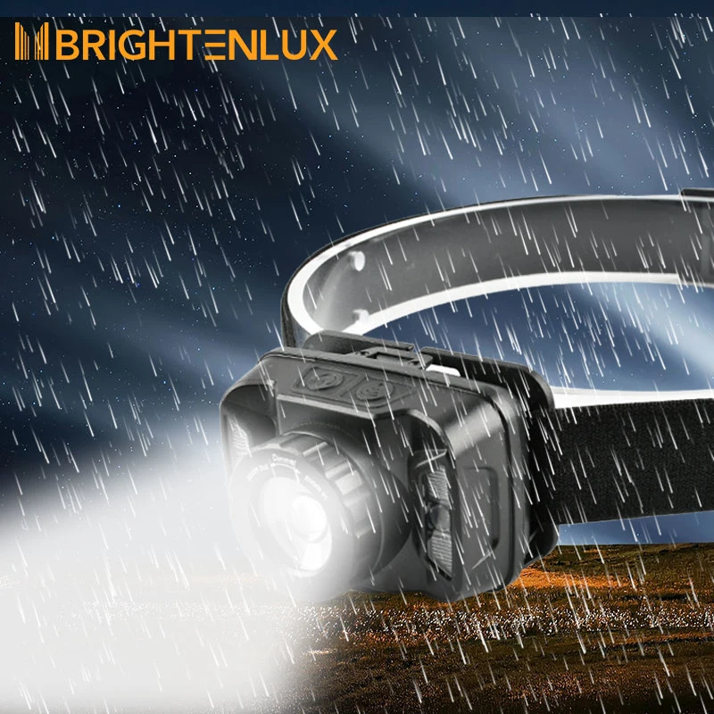 Brightenlux 6 Modes Waterproof 300 Lumen Powerful Xpg SMD LED Rechargeable Sensor Headlamp Head