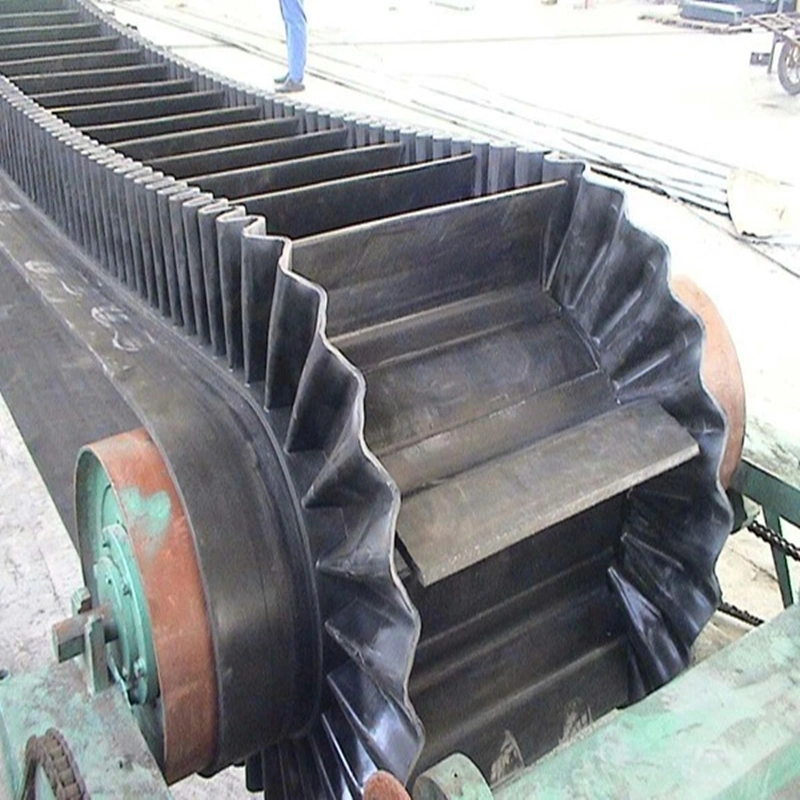 Stone Crusher Dirt Conveyor Belt Rubber Polyester Corrugate Sidewall Cleat Elevator Belt for Crusher