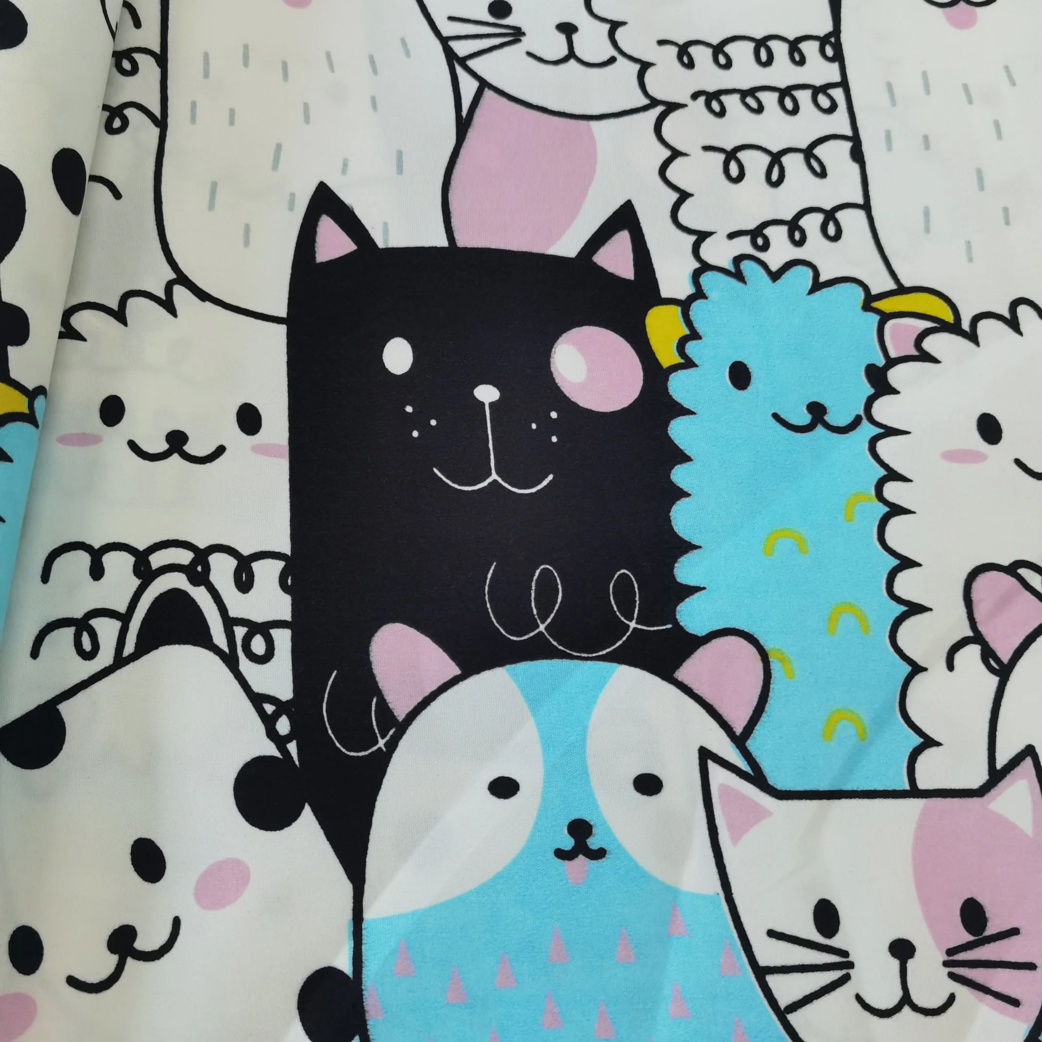 Animaux dessins tissu imprimé pour enfants linge de lit polyester textile