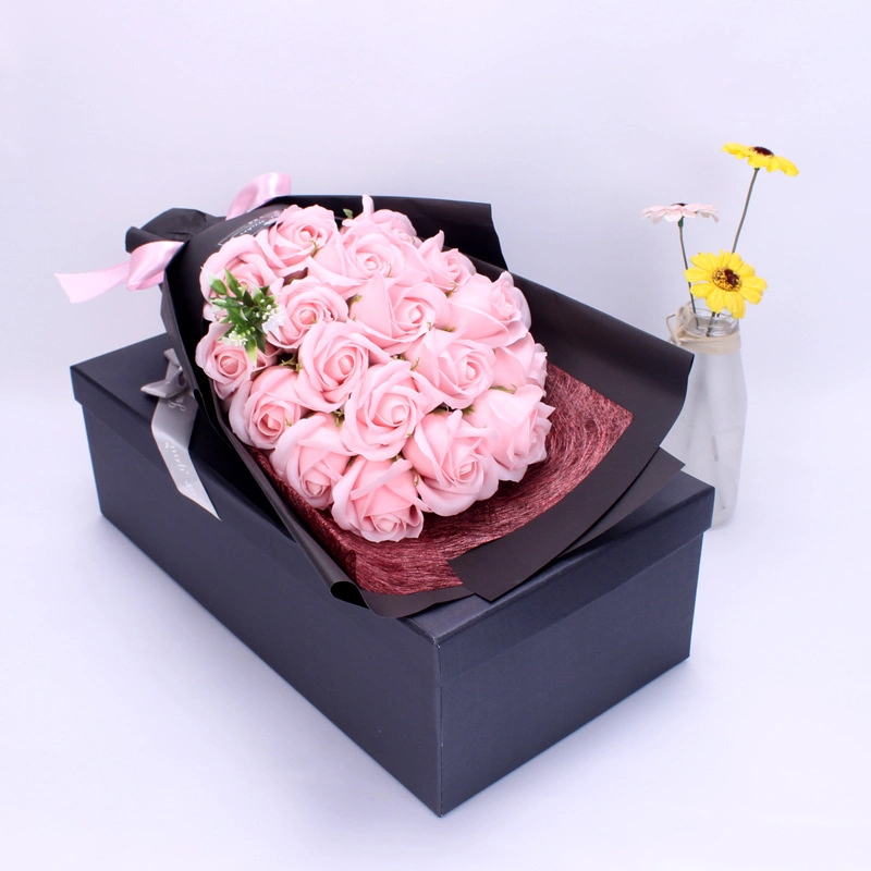 Creative Scented Artificial Soap Flowers Rose Bouquet Gift Box Simulation Rose Valentines Day Birthday Gift Decor