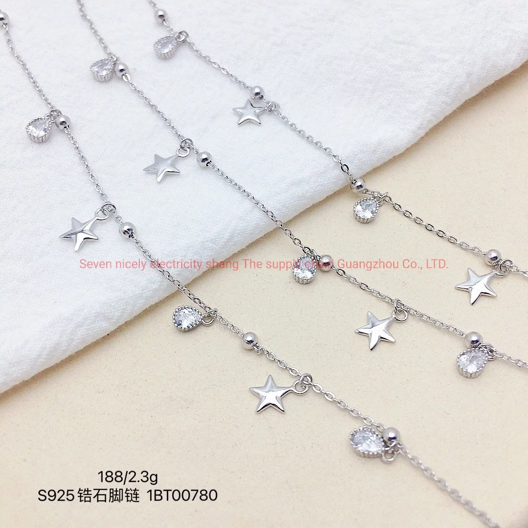 OEM Custom 925 Silver Fashion Jewelry CZ Wholesale/Supplier Jewellery Anklet