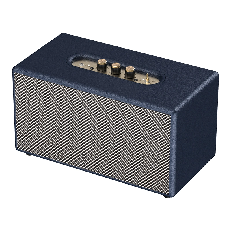 سماعة Wooden Home عالية الصوت بقدرة 80 واط مع سماعة Bluetooth® لاسلكية داخلية لحفلات الكاريوكي