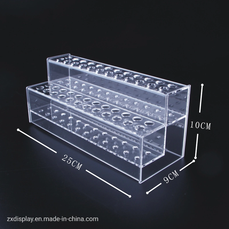 2 Layers 48 Holes Pencils and Pen Acrylic Retail Display Stand for Stationery Shop