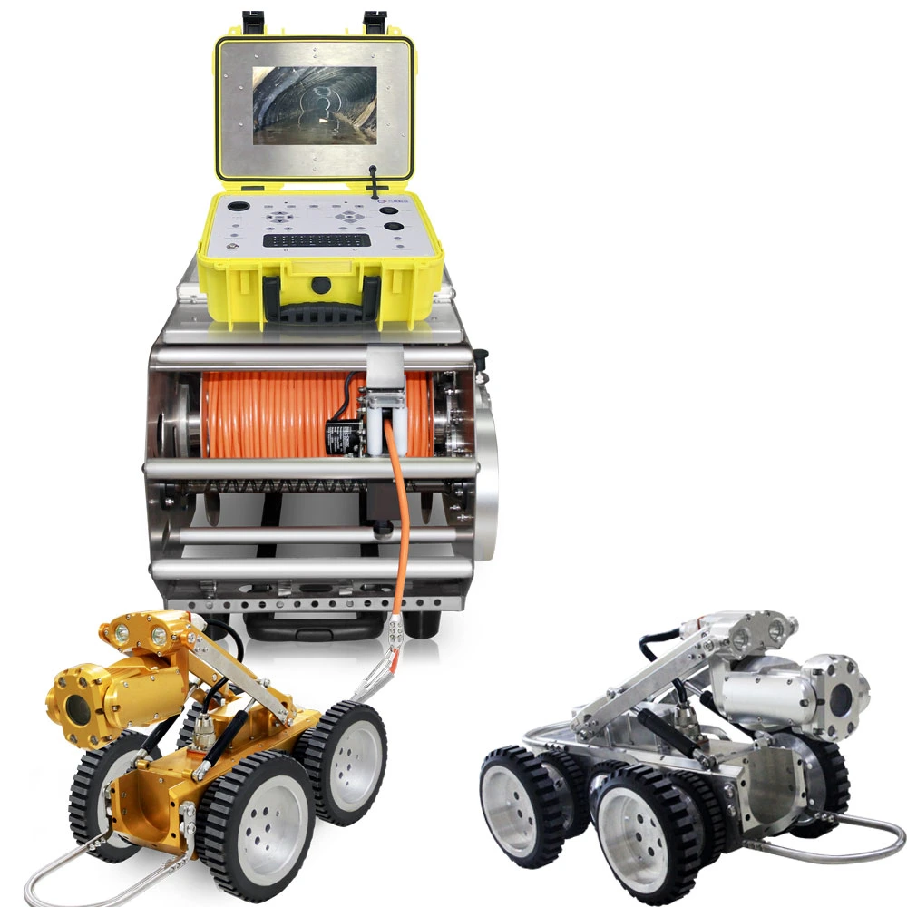 1080P Gas Oil Tank Sewer Industrial Pipe CCTV Inspection Crawler Robot