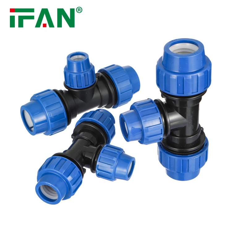 Ifan Plumbing PP Compression Pipe Fitting Tee Poly HDPE Pipe Fittings