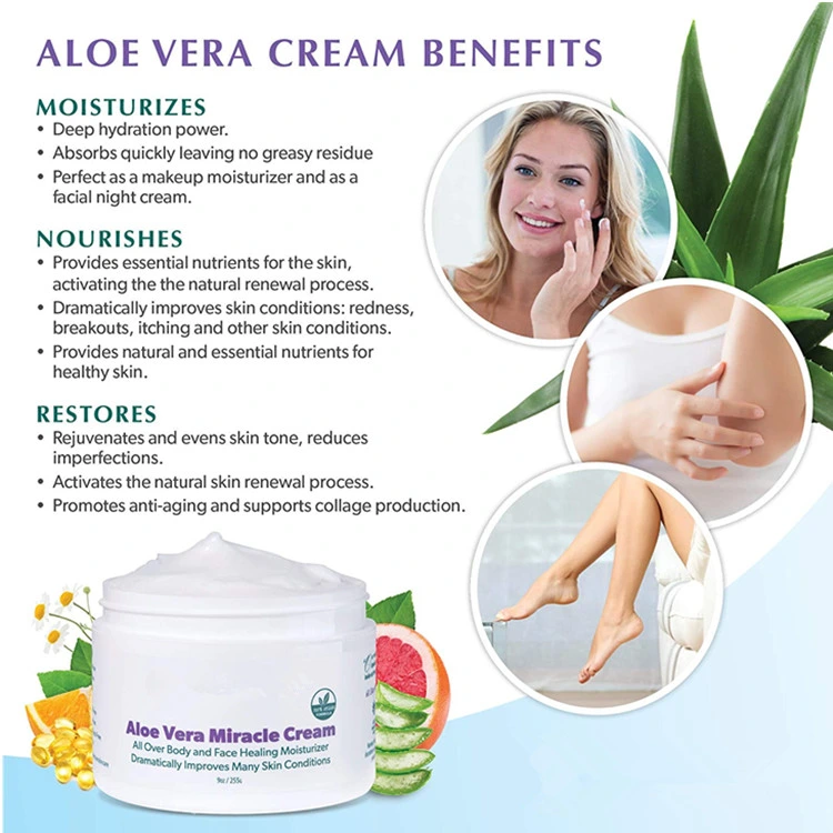 Natural Organic Aloe Vera Anti Aging Face Moisturizer Cream