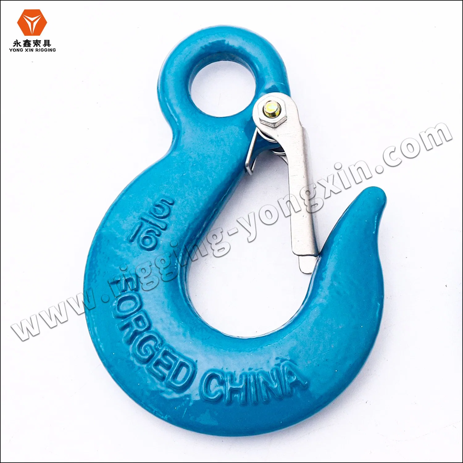 Marine Grade Stainless Steel 5/16" Eye Hoist Hook with Latch, Fast Eye Safety Snap Hook, Clevis Slip Hook with Latch