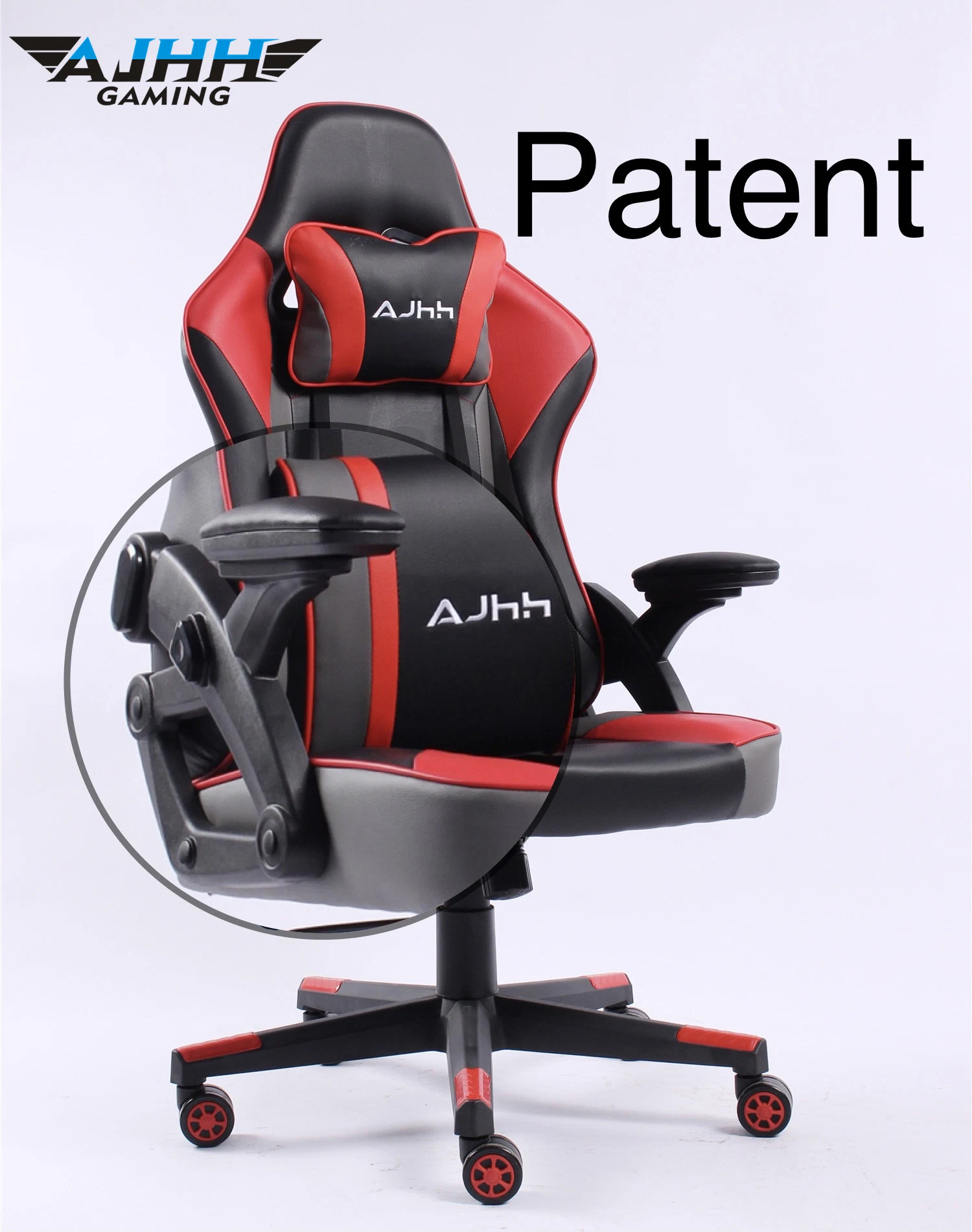 Nueva patente reposabrazos ajustable Gaming silla reclinable Silla de oficina