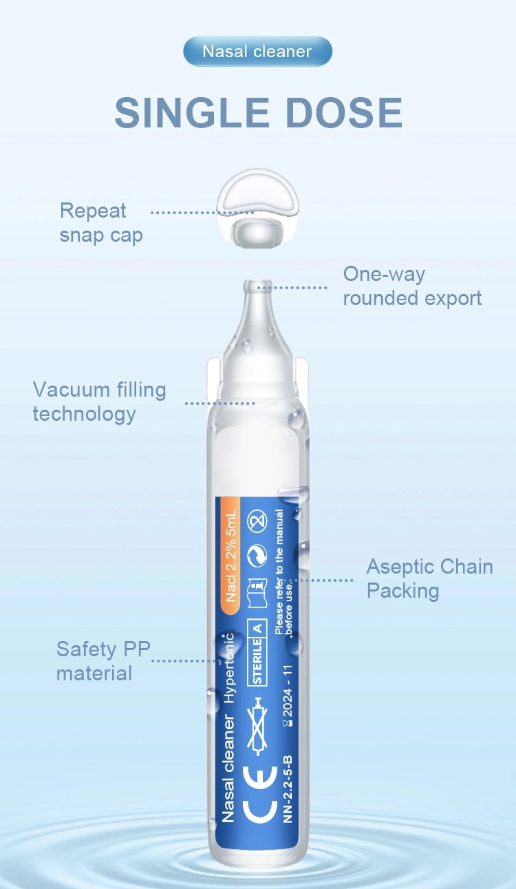 OEM 15ml 0.9/2.2% Bfs Sterile Nasal Irrigation Spray Sodium Chloride Nacl Saline Solution