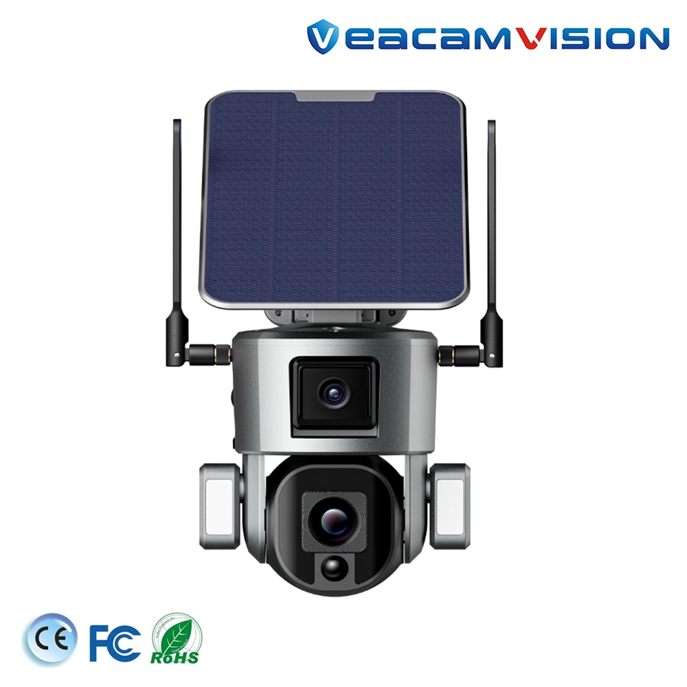 Solar Camera 4G SIM Card Farm Outdoor Auto Motion Tracking PTZ Camera CCTV Alert Notification IP 8MP 4K Surveillance Security Wireless Camera