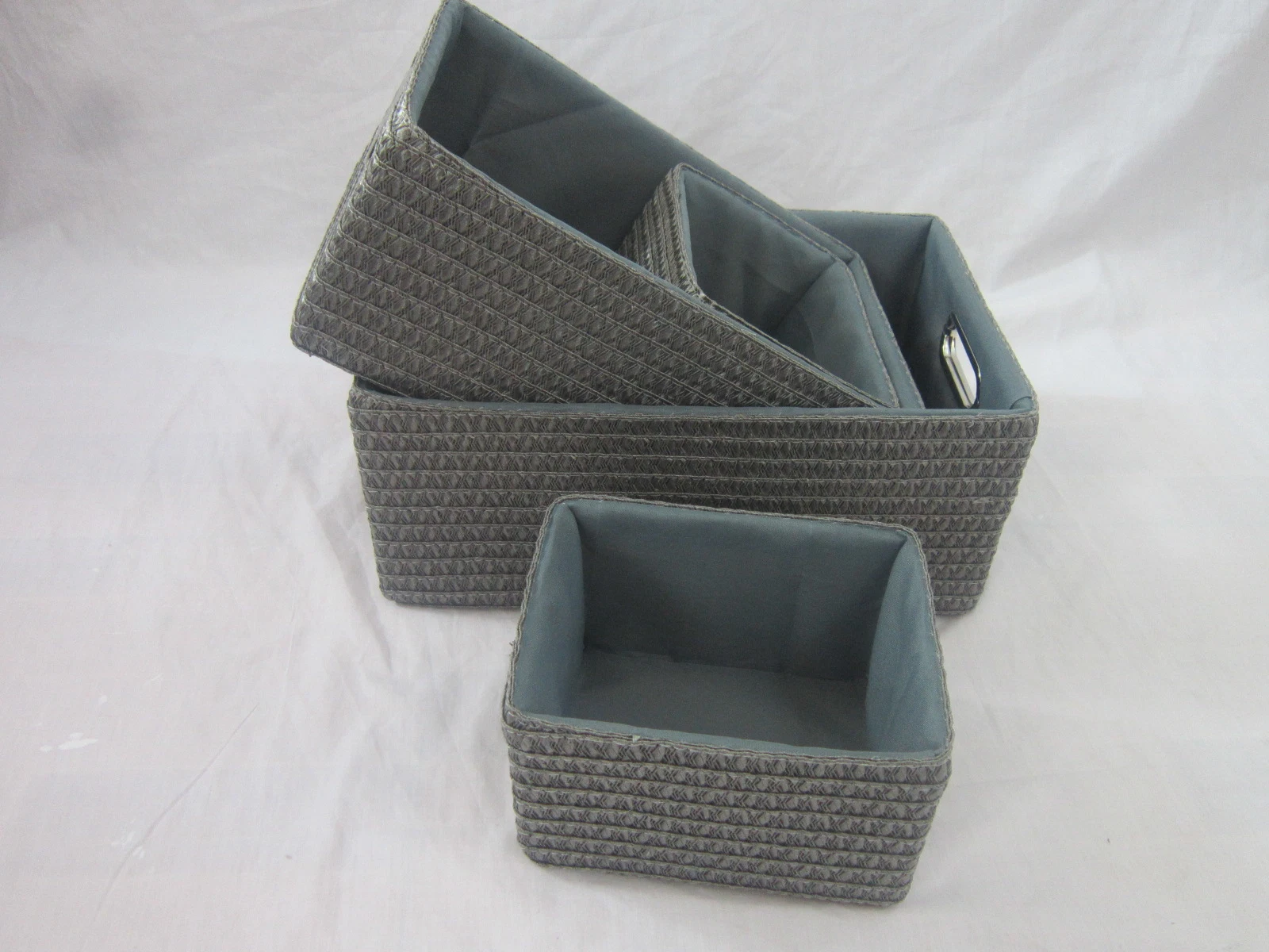 4 Correia PP Hand-Woven Eco-Friendly Compartimento de Armazenamento Box