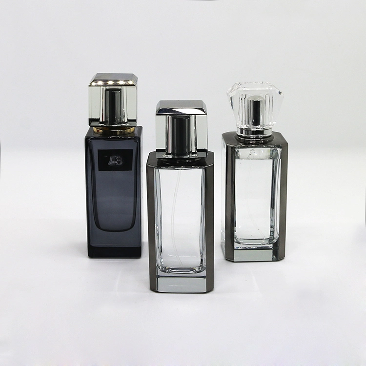 Wholesale Custom 30ml 50ml 100m Glass Perfume Bottles Aluminium Spray Black Empty Perfume Bottle Cosmetic Packaging