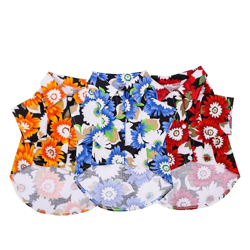 Hawaiian Style Summer Breathable Pet Outfit Dog T-Shirts Sweater Clothes for Pets Wbb16672