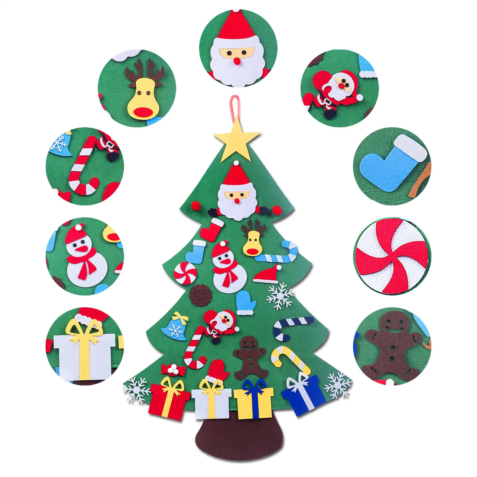 الديكور عالي الكثافة شعر شجرة عيد الميلاد مع حامل وأكسسوارات