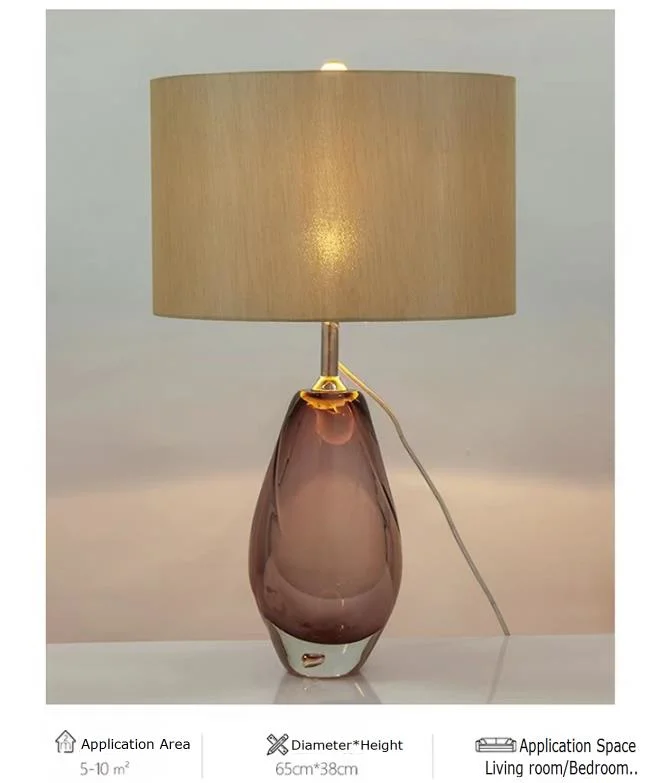 Modern Glazed Glass Studyroom Deak Lamp Bedroom Table Lamp