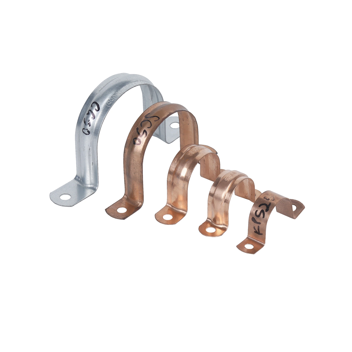 Customized Copper Heavy Duty Pipe Clamp Set Stamping Parts with Rubber Screw and Nut, Steel Pipe Clamp for Fire Protection, Brass Tube Clamp, O/U/P Type