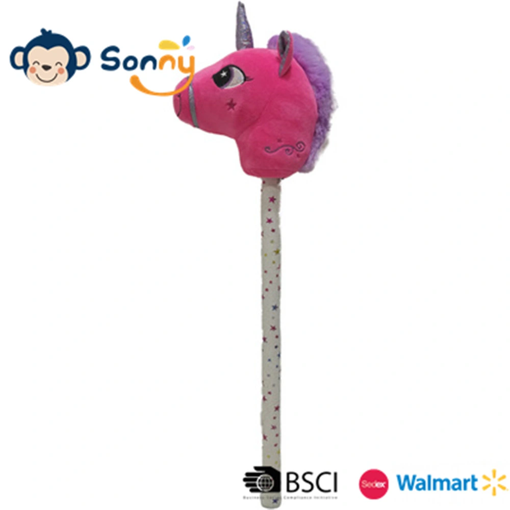 Wholesale/Supplier Plush Horse Stick Toy with Sound Horse Head Dragon Head Unicorn Head Kids Toy BSCI Audit