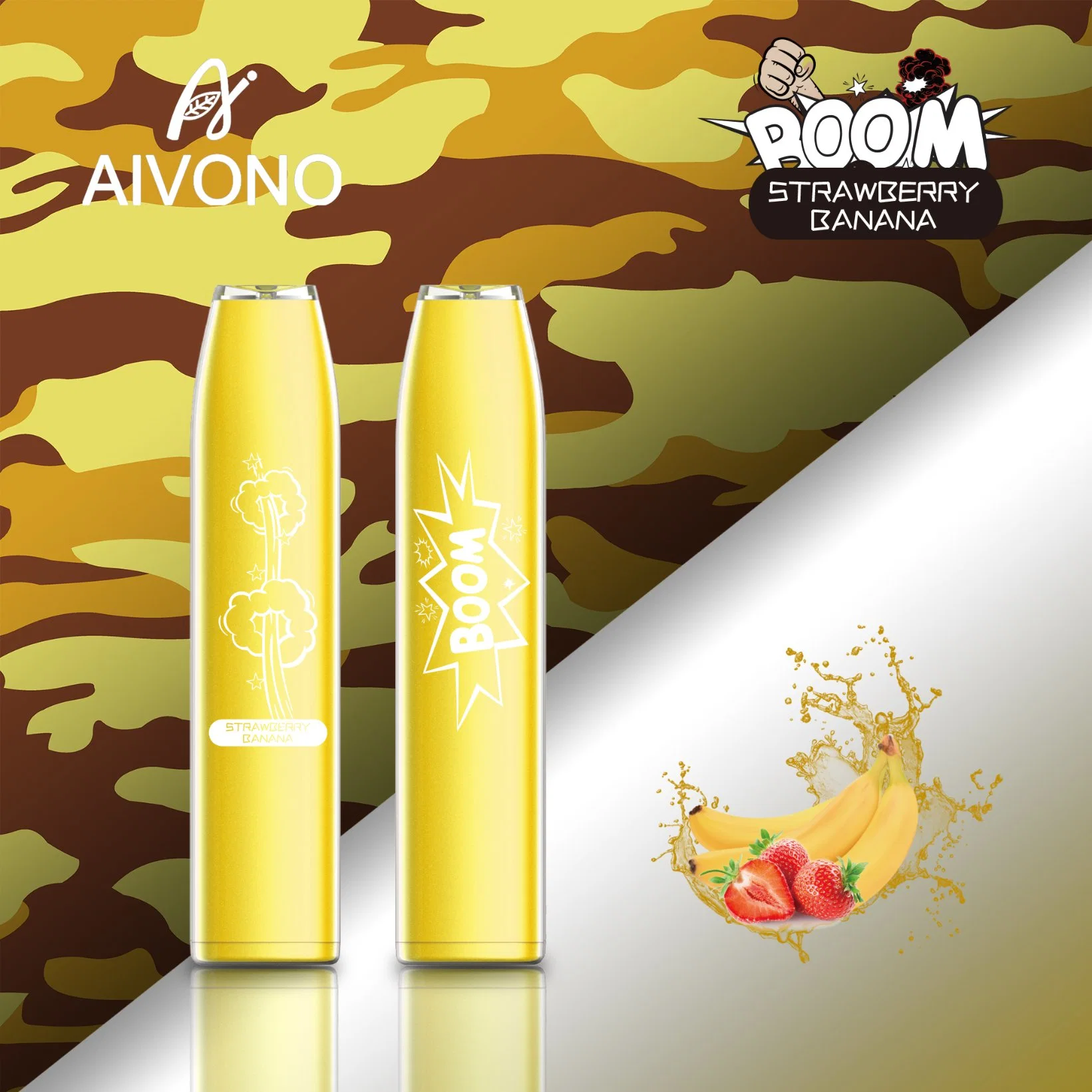 Aim Boom 600 نفخة قلم القرد القابل للاستخدام مرة واحدة مع صندوق التعبئة 500 مللي أمبير/ساعة نكهات البطارية Aivono 12