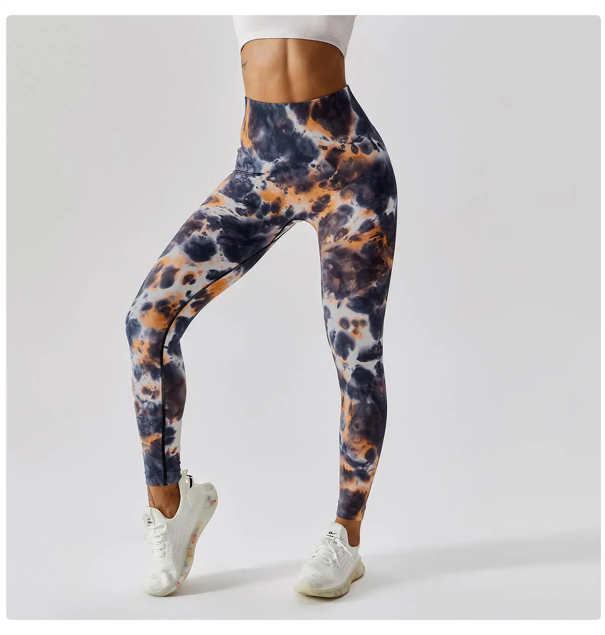 Cintura alta Tie Dye Gimnasio sin costuras mujeres Yoga Leggings ajustados Yoga Pant