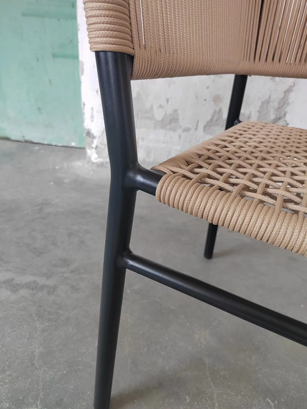 Outdoor Restaurant Furniture Aluminium Frame with Fabric Upholstery Cafe Coffee Shop Dining Chair