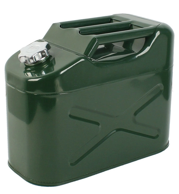 2.5 Gallon Jerry Can 10 Liter Gas Fuel Steel Tank Green Mil-Spec Nato Style Gerry Can