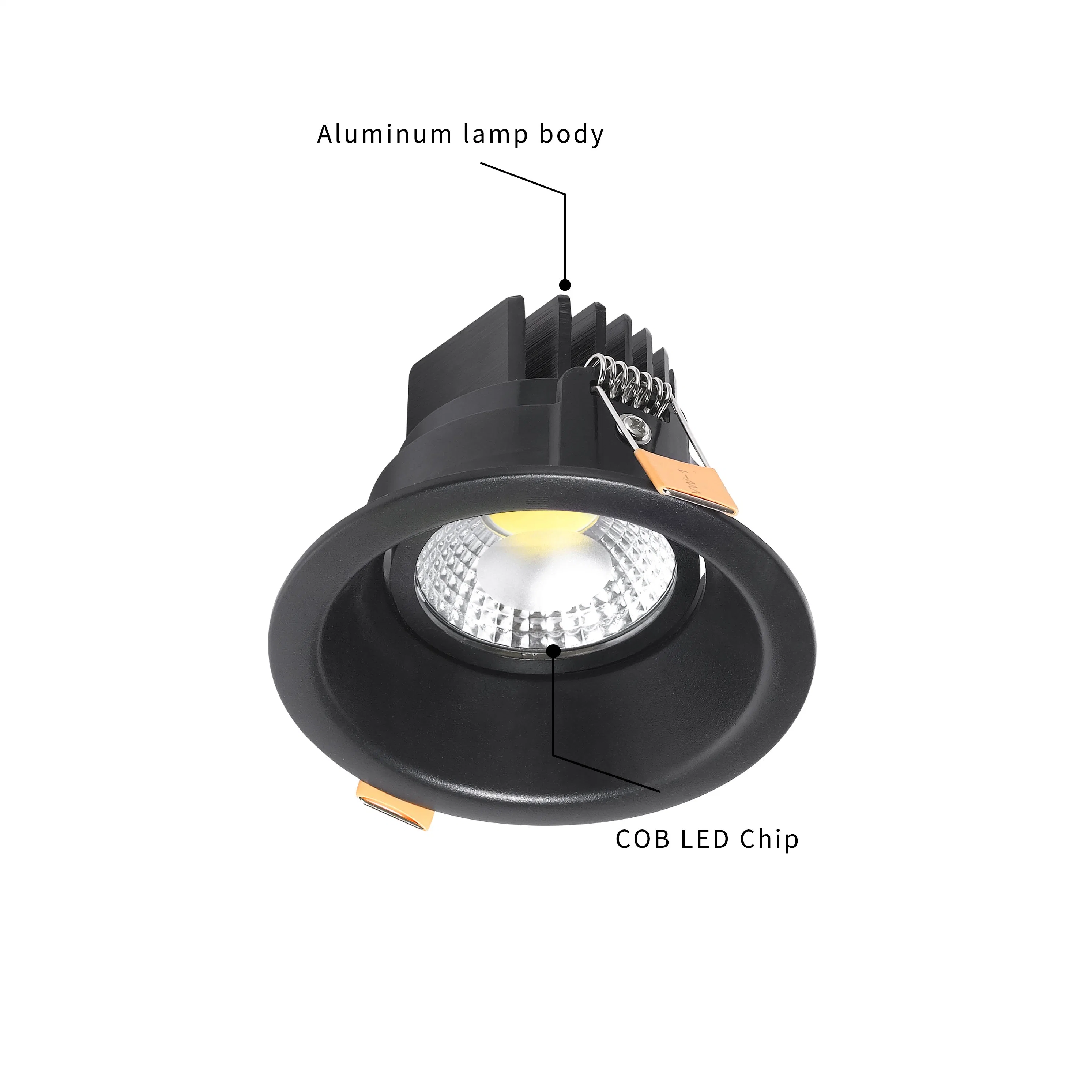 High quality/High cost performance  Economic Energy Saving Plastic Aluminium 5W 8W Recessed Spotlight COB LED Downlight