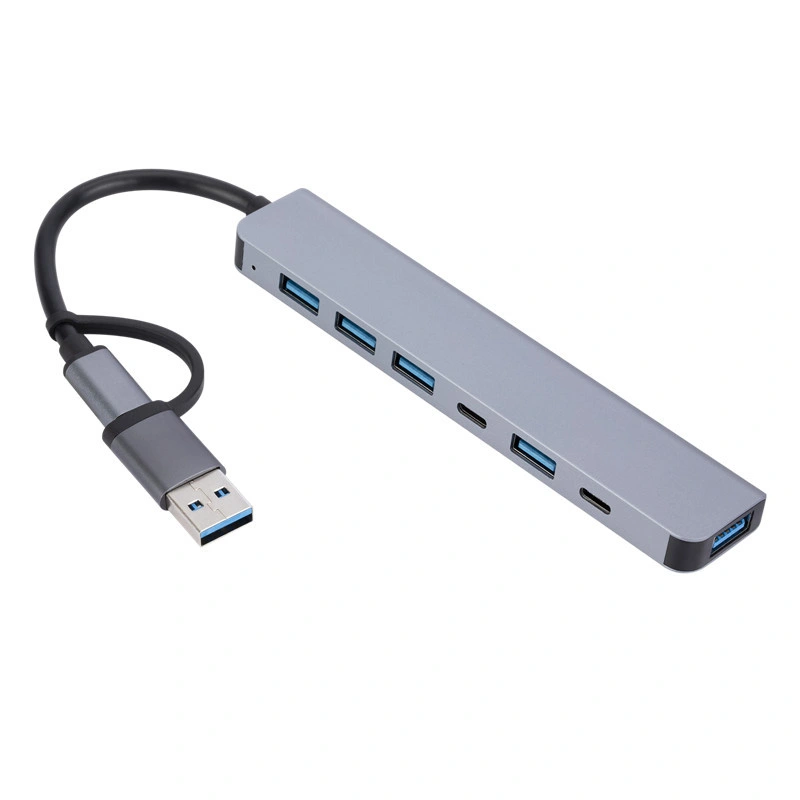 3 en 1 expansión Dock 3,0 RJ45*USB 7 SD TF Hub tipo C de tarjeta