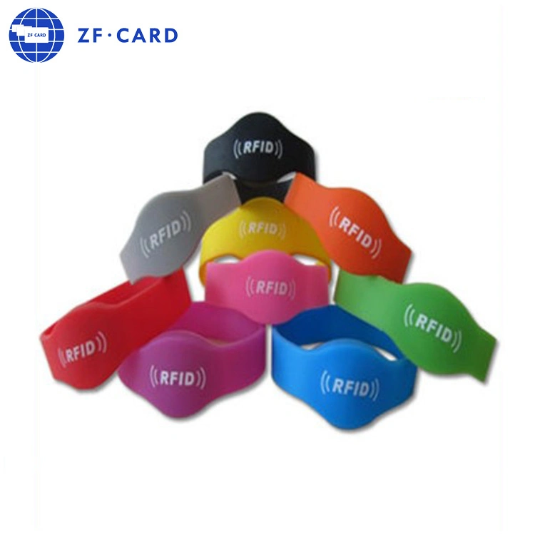 13.56MHz F1108 Mf RFID Pure Color Bracelet Silicone NFC Wristband Watch Card Wrist Band Access Control Card