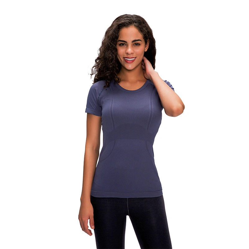 13 Farben Frühling und Sommer Neu Women′ S Quick Dry Kurzarm-Sport-T-Shirt Mädchen Sportbekleidung mit Rundhalsausschnitt