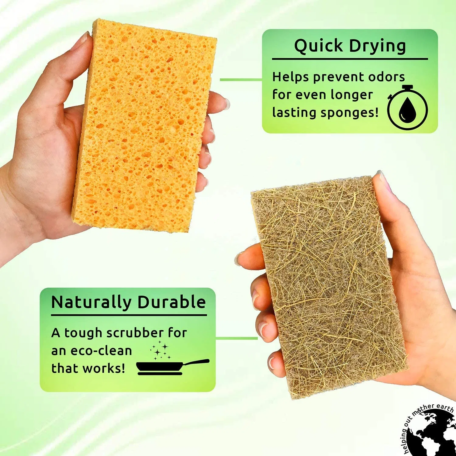 Eco Friendly Kitchen Sponge for Sustainable Living Biodegradable Plant Based Cleaning Dish Sponge Natural Sponge