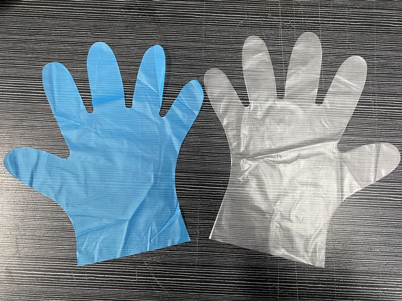 Natural White and Blue TPE Gloves Household Daily Use Food Grade Disposable Water Proof TPE Glove