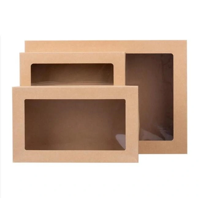 Disposable Tableware Bento Lunch Takeaway Food Kraft Paper Grazing Catering Box with Window Lid