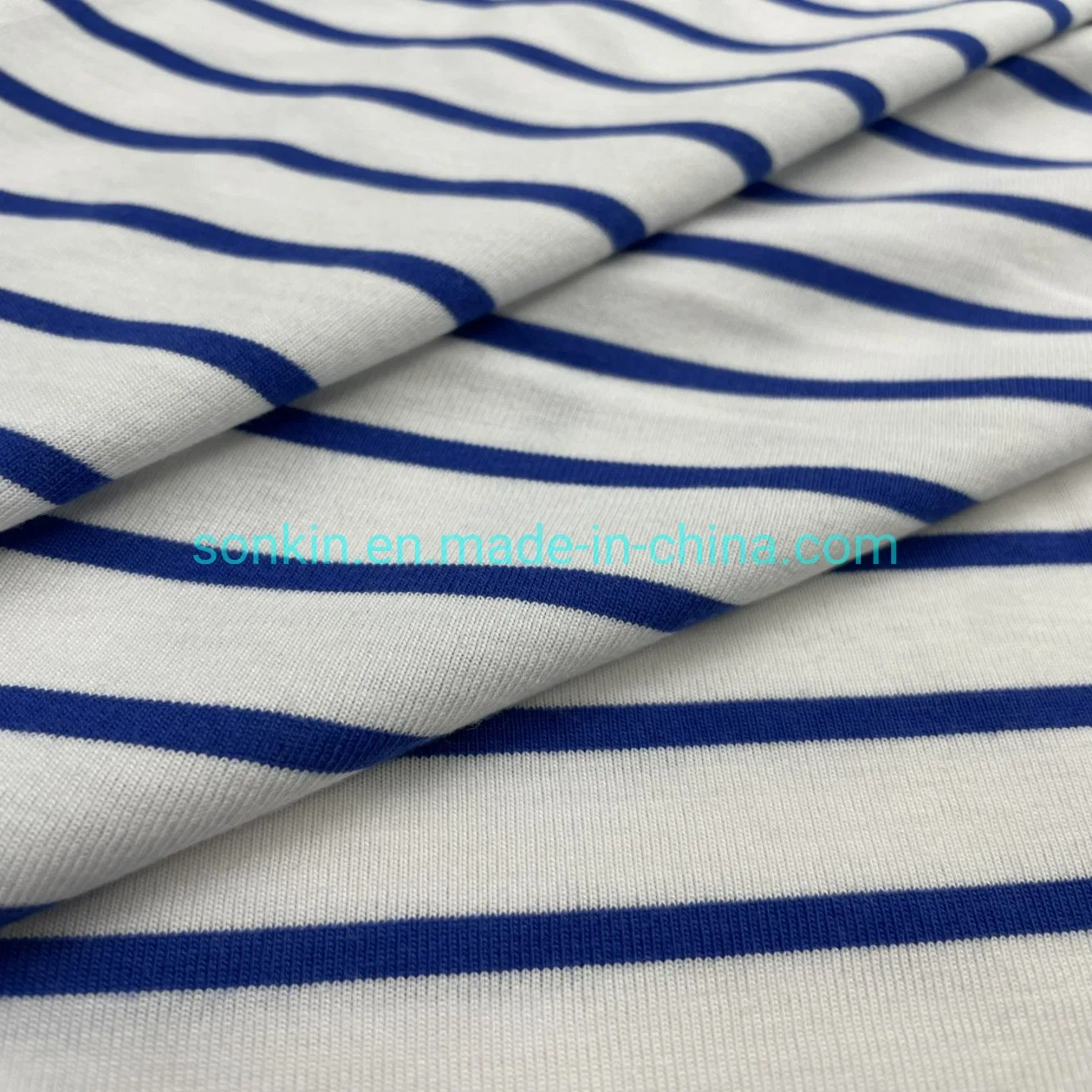 Marineblaue Streifen Modacryl Baumwolle Schwer Entflammbar Gestrickt Textilgewebe