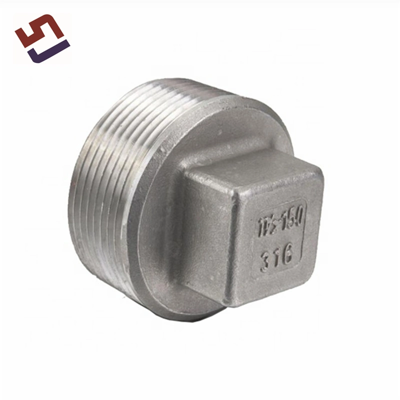 Cabeça Quadrada Plug BSP/NPT de fundição de aço inoxidável 304/316L masculino instalação de tubo roscado Bico do tubo conector