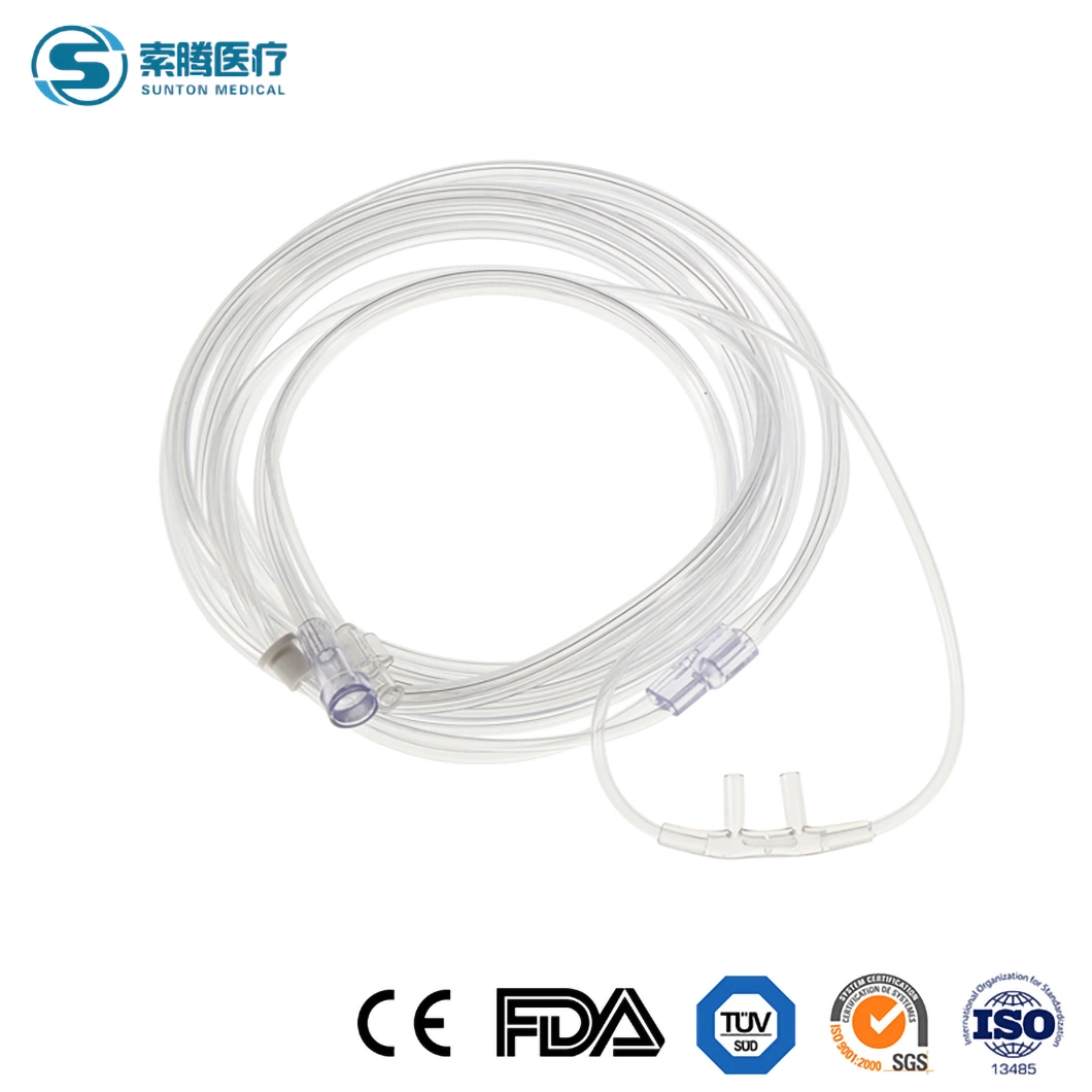 Sunton Ultra Soft Nasal Cannula China Nasal Oxygen Manufacturers EOS Disinfecting Type M Size Nasal Cannula Curved Prongs Cheap Price 4 L Nasal Cannula