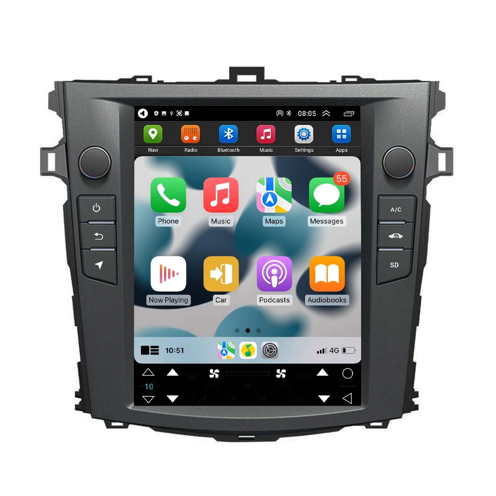 10.4 Inch 4+64G Android Car Radio Car Accessories for Toyota Corolla 2008 2009 2010 2011 2012 Car DVD Player
