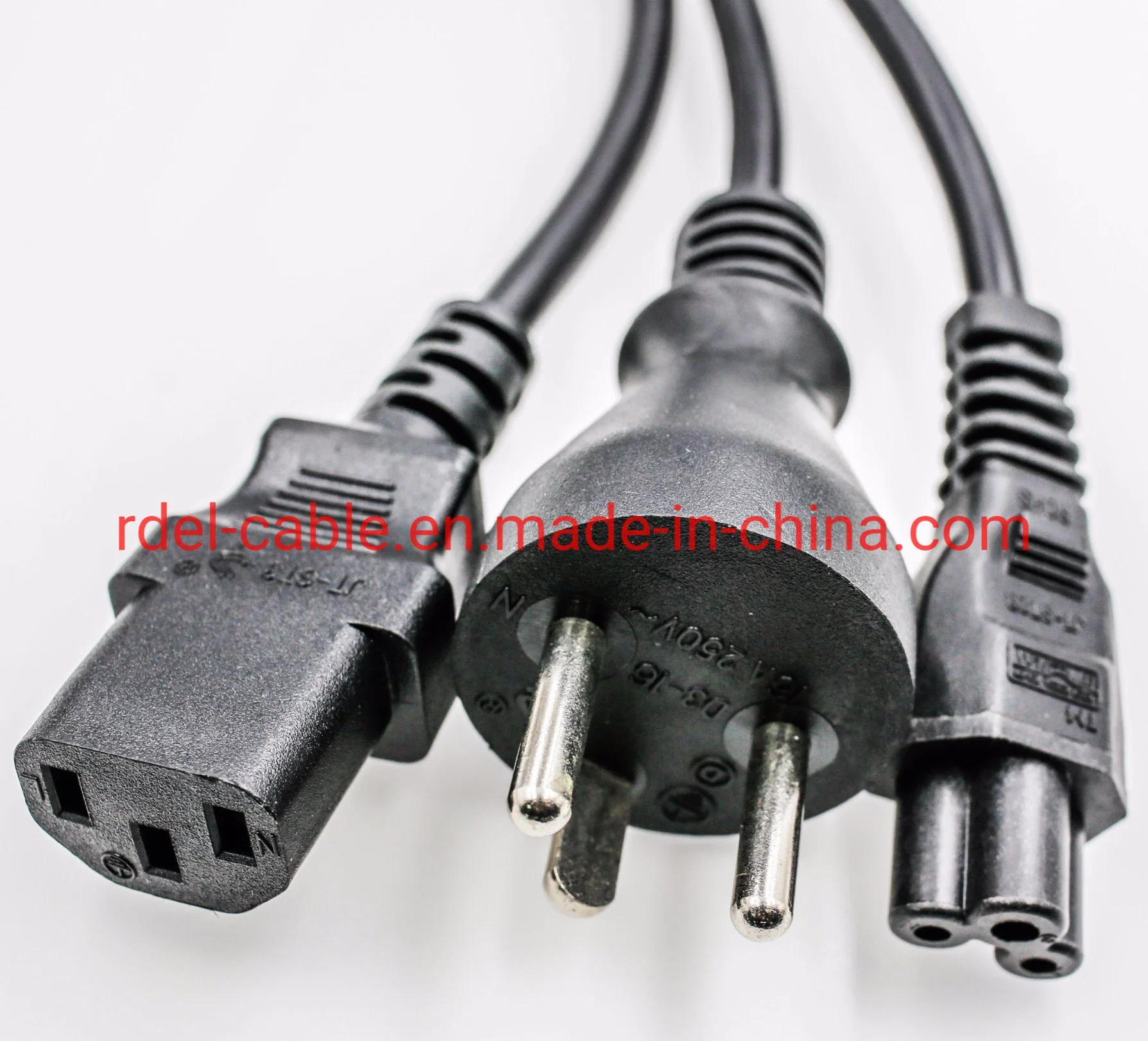 3 Pins Denmark Power Cables Sets with IEC 320 Connector