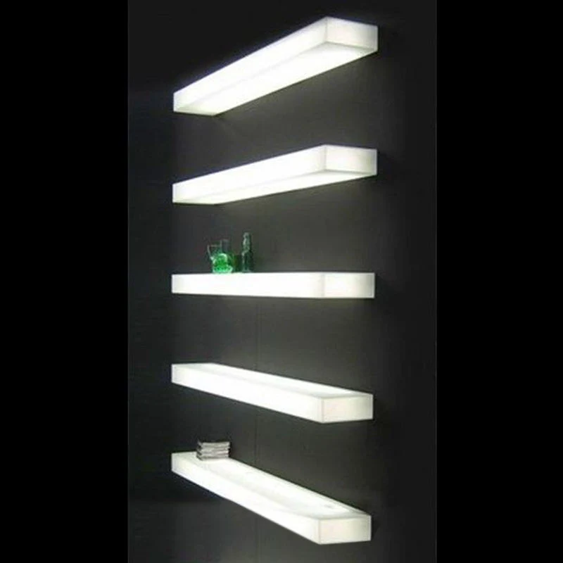 New Arrival Acrylic LED Book Shelf /Display Wall Mounted Interior Decorative Shelving for Shoes Display Rack