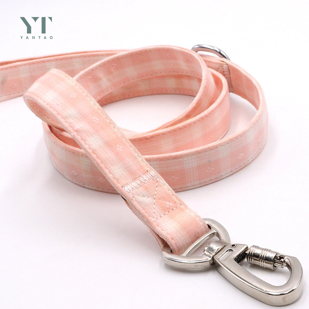 New Design Pet Supplies Spring Pattern Pink Pet Collar and Leash Custom Pet Collar with Removable Bow Accessory