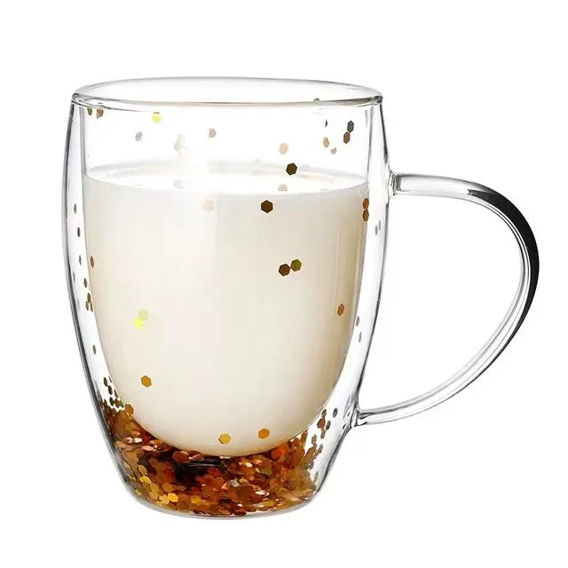 Double Wall Glass Coffee Water Tea Juice Milk Cups 320ml Customized Glassware