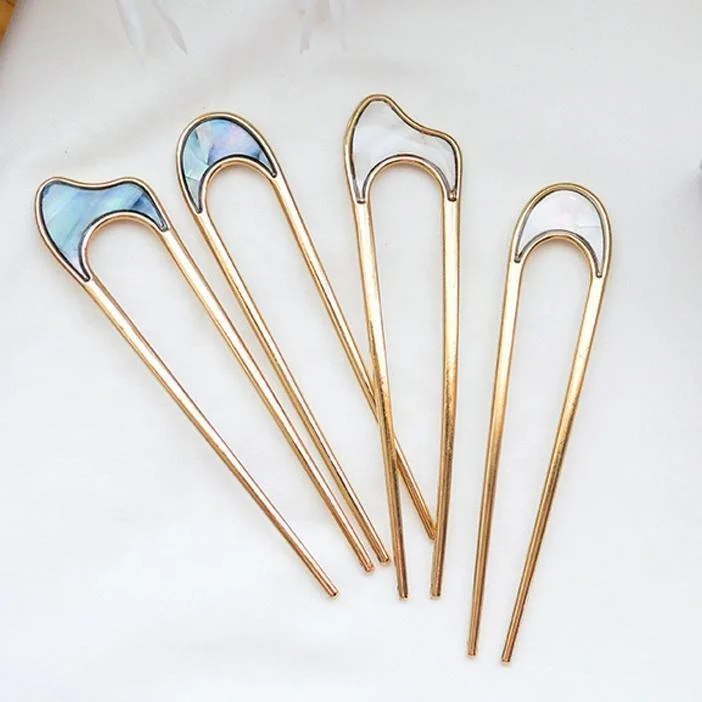 Korea Simple Alloy U-Shape Hair Pins 2021 New Fashion Decoration Portable Hair Accessories for Thin Hair