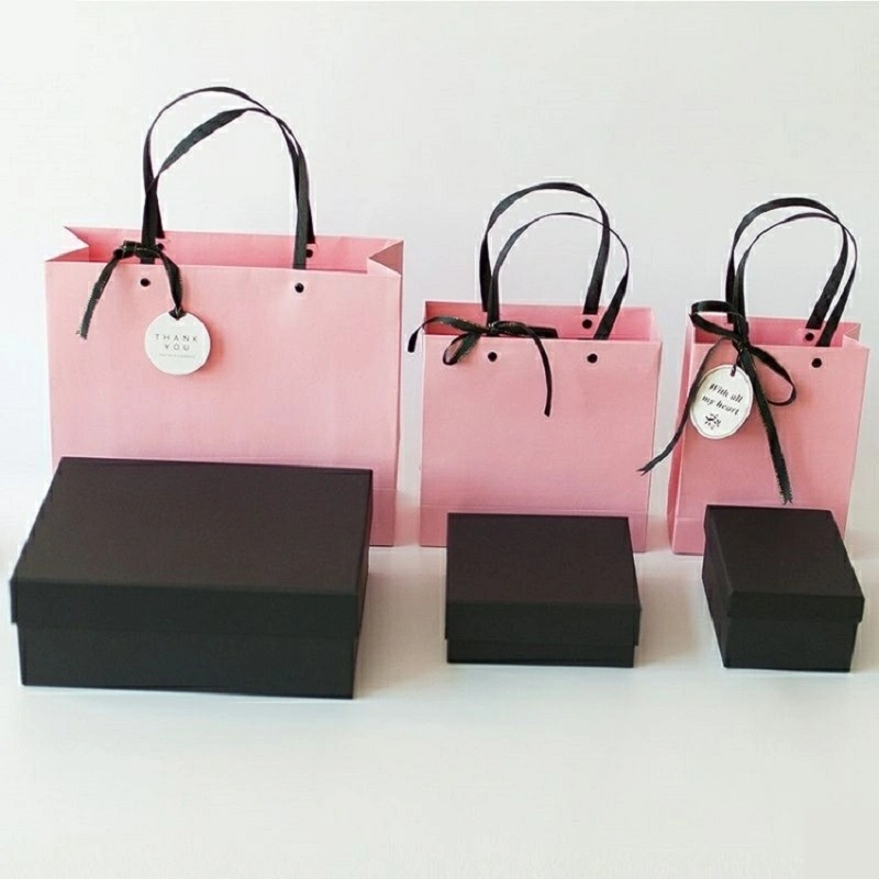 Custom Luxury Clothing Retail Shopping Gift Bag Pink Paper Bags with Your Own Logo