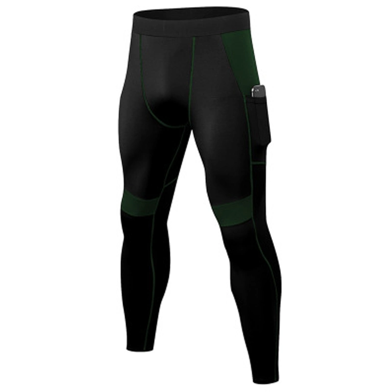 Pantalon de compression pour hommes, leggings de course à haute élasticité, pantalon de sport serré pour l'entraînement fitness.