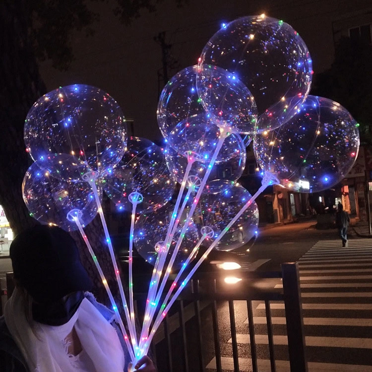 2023 Popular Design Party Decoration Transparent LED Flashing Balloons Distribution