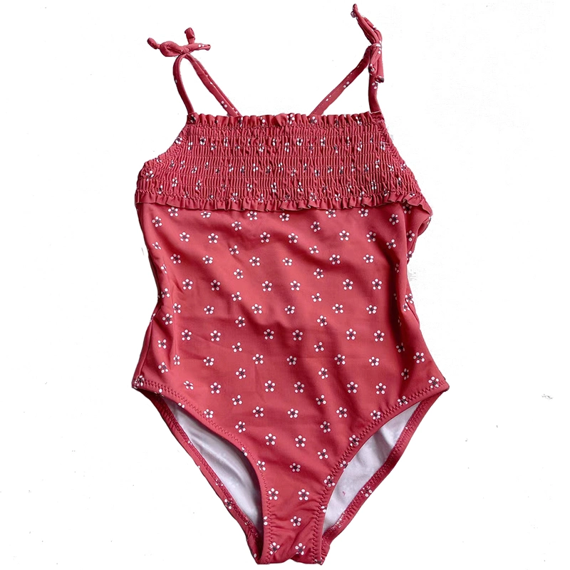 Fato de banho infantil para criança (Rapariga), com 1 peça Fato de banho Jumpsuit estampado com fatos de banho Piscina de verão