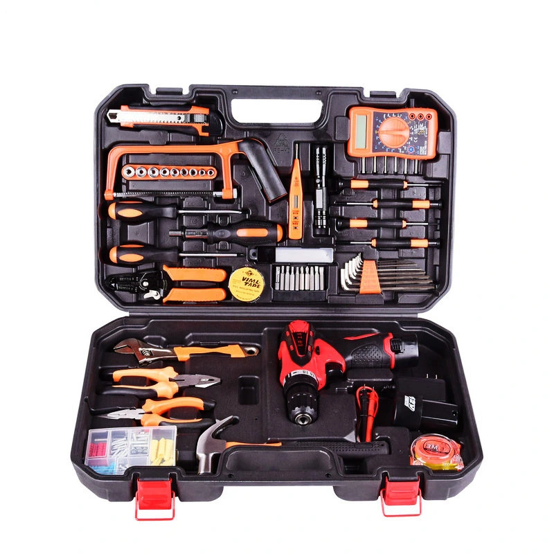 128PCS Multifunctional Household Manual Combination Tool Lithium Electric Drill Set Hardware Power Tool Set