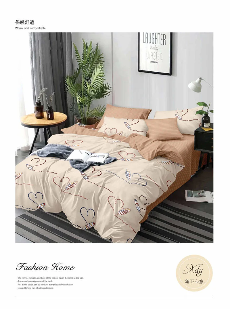 Yiwu Market Hot Sell Wholesale Organic Microfiber Bedding Set Bedsheet in Xdy Designs